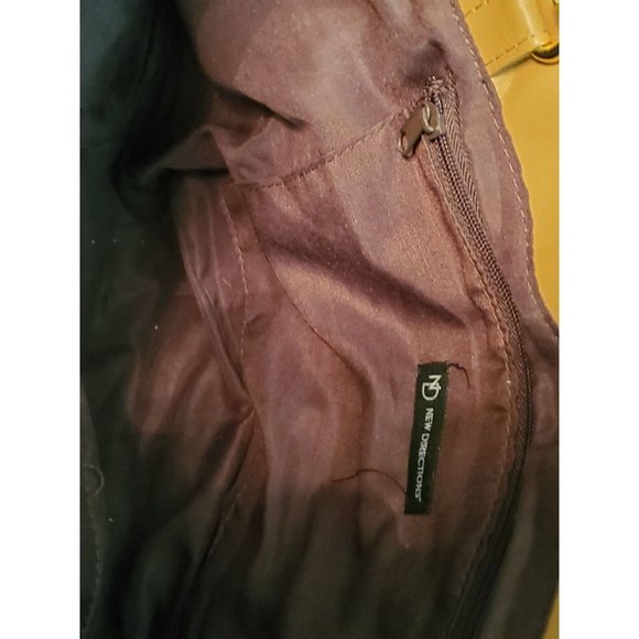 NEW DIRECTIONS BROWN/GOLD  TOTE BAG  *BAG MEASUREMENTS WIDTH 6" LENGTH 15" HEIGH - Picture 6 of 8